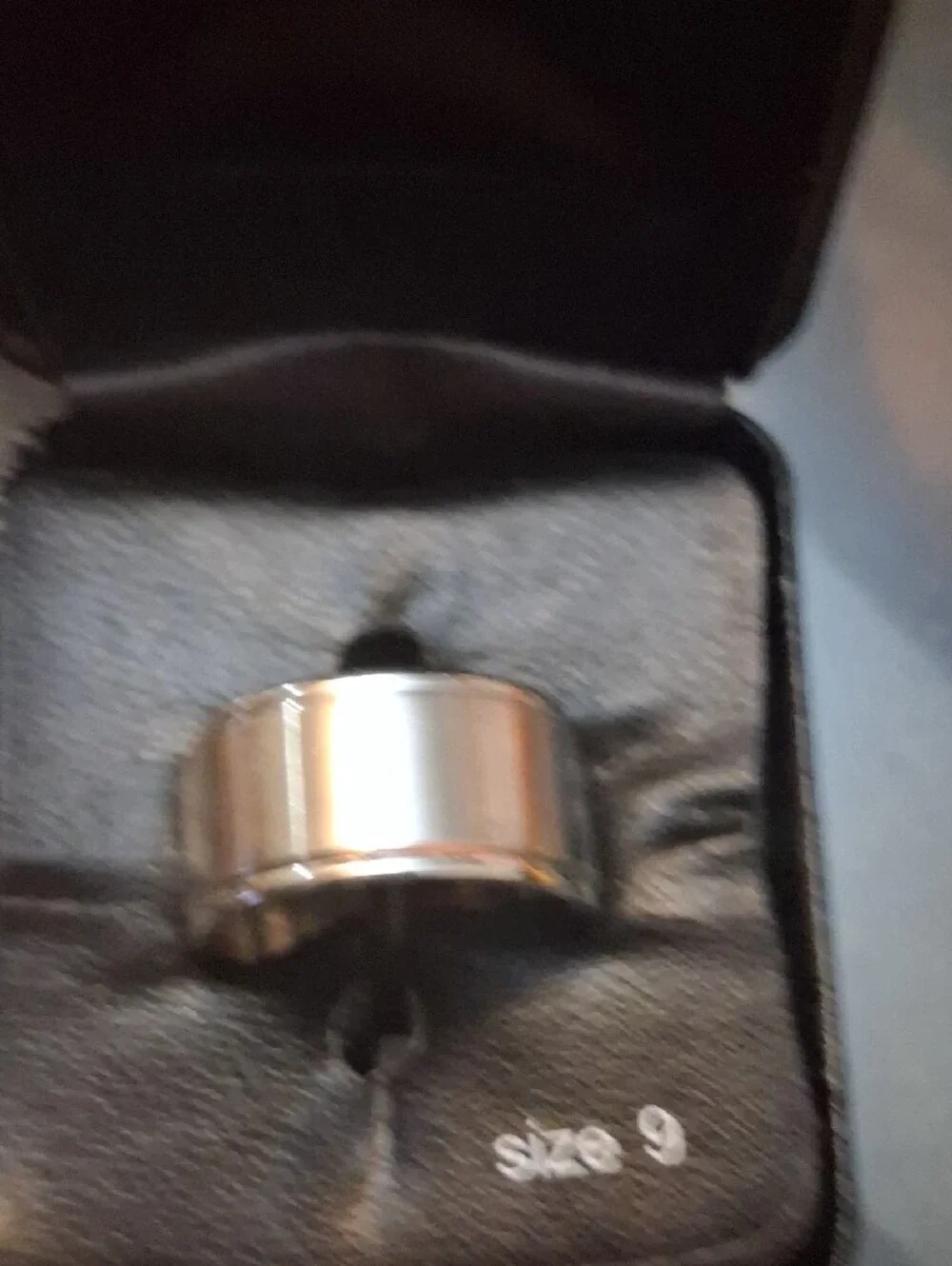 Men's Brushed Stainless Steel Ring in Silver - Size 9